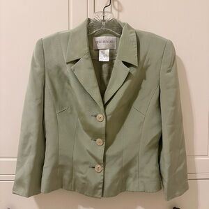 Hugo Buscati Collection 100% vintage silk blazer in sage green